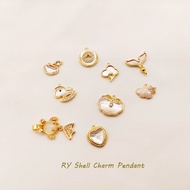 9 Models Fashionable 18K Gold-Plated Zircon Natural Shell Charm Pendant Accessories For Make Pendant