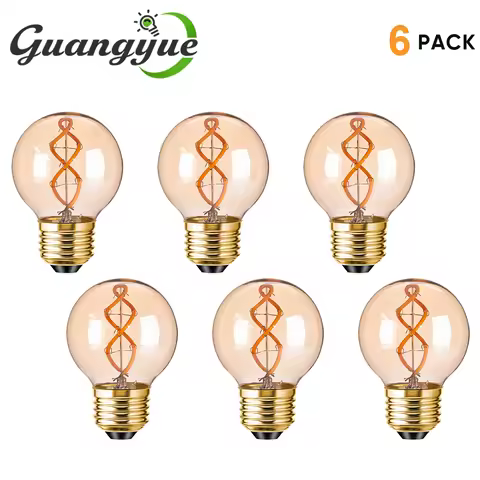 G50 Spiral Light Bulb 3W E26 E27 Edison Filament LED Bulbs 2200K E14 E12 Globe Replacement Bulbs for