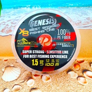 Genesis PE 1.5 X8 Duraking 12.7kg 28Lbs 0.18mm 100m/Roll Fishing Line Fishing Line