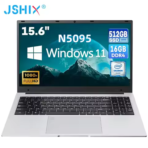 15.6 Inch Celeron N5095 Gaming Laptop 16GB DDR4 RAM 512GB 1TB SSD Windows 11 IPS 2.4G/5G WiFi One Ke