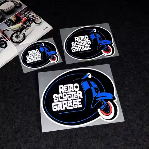 Retro Scooter Stickers Reflective Motorcycle Vinyl Decals Accessories Decor Motor Bike Body Helmet W