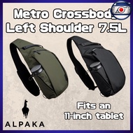 ALPAKA Metro Crossbody Left Shoulder 7.5L Sling Bag with Tablet Pocket, YKK Zipper, Expandable Bottl