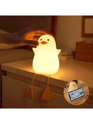 1只可愛的海鷗造型矽膠夜燈,適用於聖誕臥室裝飾