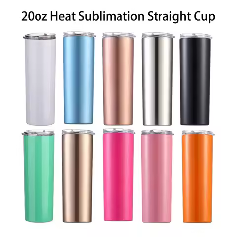 Steel Vacuum Cup 20oz Full Color Double Wall Ice Cooler Office Home Coffee Straight Vacuum Flask