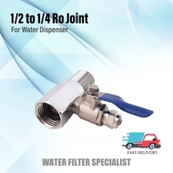 【Eas y Installation】RO Joint 1/2" Inch to 1/4" RO Joint Connector For Water Dispenser Water Purifica