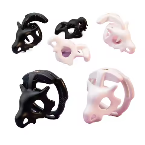 Chastity Lock Dinosaur Skull Hollow Chastity CB Lock Pseudo Lady Wearing Embedded BDSM