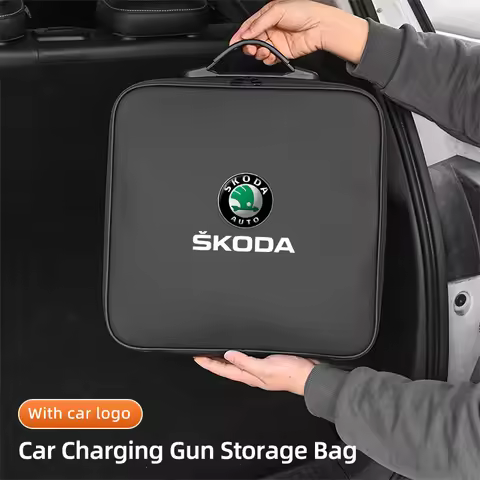 EV Car Charging Cable Storage Box Electric Vehicle Charger Cables Carry Bag For Skoda Octavia PRO Ko