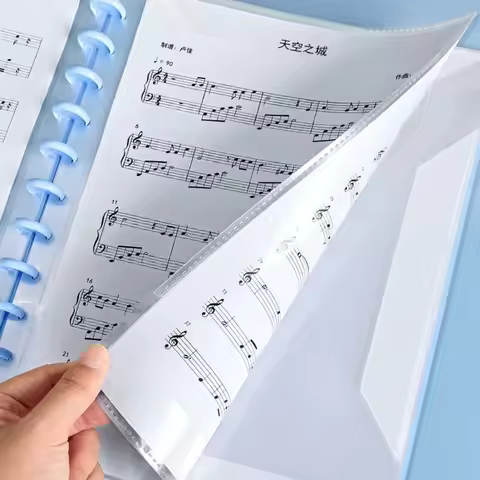 New Plastic Music Score Folder A4 Flexible Piano Sheets Folder Transparent Portable Music Clip
