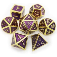 Haxtec D&D Metal Dice Set Gold Purple DND Dice Compatible with Dungeons and Dragons Gifts RPG Rolepl