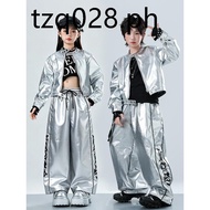 KKP/Street Dance Children's Trendy Clothing Boys Girls Technology Style Silver Leather Clothing Stag
