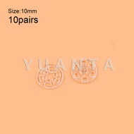 Yuanta 10คู่ กระดุมแป๊กพลาสติก สีดำ สีขาว สีใสแบบเย็บ 10mm 15mm กระดุมแป๊กพลาสติกสีดำ Invisible butt