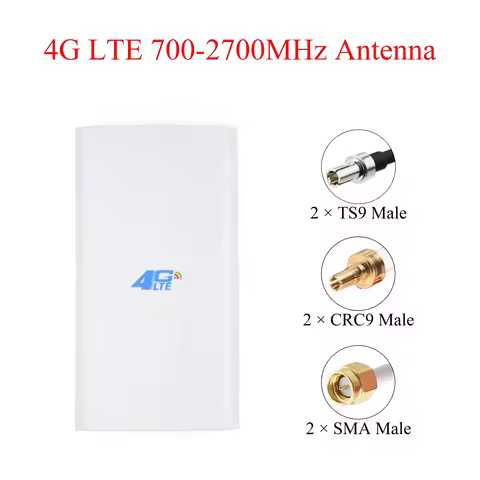 Antenna 36dbi 4G LTE 700-2700mhz Mobile Panel Antenna TS9/CRC9/SMA Male Connector Cable 2m/6.56ft Fo