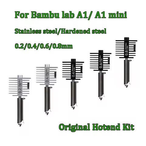 Original Hotend Kit For Bambu lab A1 mini Hardened Steel Nozzle 0.2/0.4/0.6/0.8mm nozzle For Bambu l