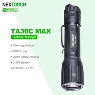 NEXTORCH TA30C MAX Rechargeable LED Tactical Flashlight, XHP50D-HI LED 3000 Lumen with 21700 Battery