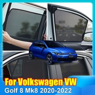 Car Side Window Sunshades For Volkswagen VW Golf 8 Mk8 2020-2022 Custom-Fit Sun Protection and Heat 