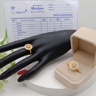 HeyKyo - Cincin Wanita Dewasa Lapis Emas Muda 3.0 Gram Model Payung Full permata Free Box Perhiasan