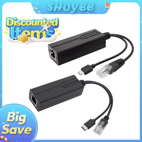 POE Splitter 48V to 5V Micro USB tpye-C 100Mbps and1000Mbps Gigabit POE Camera Injector Power Supply