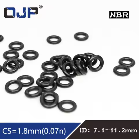 50PCS/lot Rubber Ring NBR Sealing O-Ring 1.8mm Thickness ID7.1/7.6/8/8.5/9/9.5/10/10.6/11.2mm Nitril