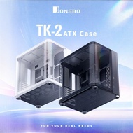 JONSBO TK-2 Dual Chamber ATX Mid Tower PC Casing with Hyperboloid Glass Design, Support BTF Motherbo