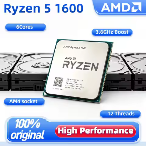6 Core 12 Thread AMD Ryzen 5 1600 R5 1600 CPU 3.2 3.6GHz 14nm AM4 Socket 16MB L3 65W Zen1 Desktop Ga