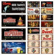 Belgian Beer Wine Painting Tin Poster Metal Sign Orval Duvel  xcm Home Wall Decor DC