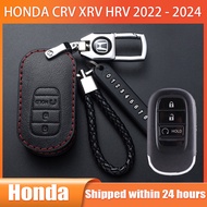 For Honda CRV XRV HRV 2022 - 2024 Remote Key Case Cover Leather Key Fob Shell Keychain Accessories