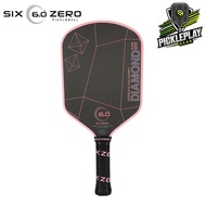 Six Zero Infinity Edgeless Double Black Diamond Control Pickleball Paddle - Pink / White (16mm)