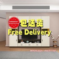 🌟包送貨- 高身電視櫃 墻櫃 電視櫃背景墻一體櫃 組合櫃 加高電視櫃 TV櫃 客廳收納櫃 多顏色選擇實用儲物櫃 書櫃 酒櫃 電視機櫃 抽屜櫃 全新包送貨TV cabinet