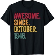 Men's cotton T-shirt October - Awesome Since 1946-79th Birthday 79 Years Old T-Shirt