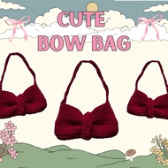 crochet bow bag | cute crochet bag handmade | coquette bag