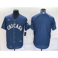 MLB Chicago White Sox #7 ANDERSON #79 ABREU #35 THOMAS #88 ROBERT #45 Retro Blue Stripes Baseball Je