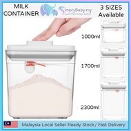 SIMPLYBABY Milk Powder Container Makanan Airtight with Spoon Food Storage Small Medium Large Rectang