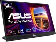 ASUS ZenScreen MB17AHG 可攜式顯示器 – 17 吋 (17.3 吋可視) FHD (1920 x 1080) IPS 面板、144 Hz、SmoothMotion 技術、L 形支架、三腳架、USB Type-C®、HDMI®、零閃爍、低藍光、FSC