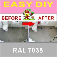 RAL 7038 ( FULL SET EPOXY PAINT ) TOILET TILES FINISH / CAT EPOXY LANTAI / 1L PRIMER TILES AND 0.5 KG POWDER ANTI SLIP AND 1L EPOXY FINISH PAINT / COVERAGE 60 SQF / HEAVY DUTY / CERAMICS AND TILES FINISH BATHROOM DESIGN PAINT • Package A