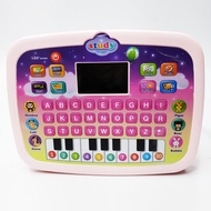 Mainan belajar LED Screen learning laptop piano toy alphabet tablet toys machine tablet sound music 