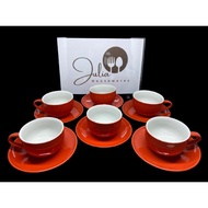 KPC-03CS Two Tone Cup Set (6 pairs) Cup Set | Aesthetic Coffee Cup | Cup Set | GLASS CUP