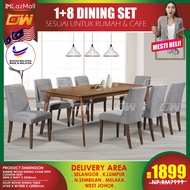 CT102D CC101 1+8 Seater Solid Wood Dining Set Kayu / Dining Table / Dining Chair / Meja Makan / Kerusi Meja Makan / Buff