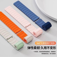 适用华为GT5/4铠甲纹硅胶磁吸watch4/3pro双色简约男女款18手表带For Huawei GT5/4 armor pattern silicone magnetic20260712