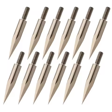 6/12/24 Pcs Crossbow Arrow Tip Point 77 Grain Broadhead DIY Accessory for Outer Diameter 6mm 6.25 In