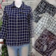 KEMEJA IMPORTED FLANNEL SHIRT FOR WOMEN, WOMEN'S PLAID SHIRT, UNISEX FLANNEL HEM