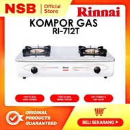 Rinnai Kompor Gas 2 Tungku RI-712T Jumbo Stenlis Stainless Putih