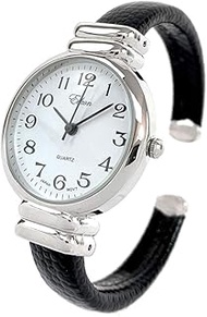 Black Snake Style Band Slim Case Eikon Women's Bangle Cuff Watch