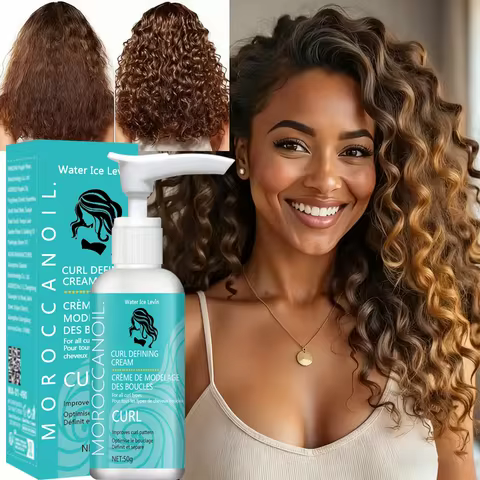 Curl Defining Cream with Keratin & Biotin - Fast Drying, Frizz Control, Bouncy Shine, Winter Hair Ca