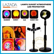 Lampu Sunset Atmosphere LED Lampu Viral Tiktok Lamp Cahaya Proyektor Warna Kuning Lampu sunset Matah