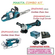 MAKITA COMBO SET DUC353Z CORDLESS CHAIN SAW+DGA404Z ANGLE GRINDER+DUM168Z GRASS SHEAR+1x RAPID