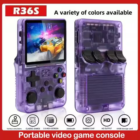 WUDS R36S Portable Handheld Game Controller with 3.5" HD Screen, Rechargeable Battery - Perfect Chri
