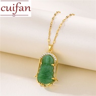 18K Saudi Gold Pawnable Natural Hotan Jade Guanyin Bodhisattva Jade Pendant Charm Guardian Jade Pendant Necklace
