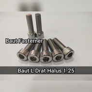 Baut L Stainless M10 x 30 drat 1.25p drat halus -SS304 - baut l m10x30