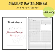 [PDF] Printable Jewellery Making Journal, Handmade Business Owner Notebook, Planner Inserts