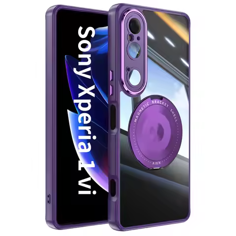Magnetic Metal TPU Case For Sony Xperia 1 VI 10 Wireless Charger Holder Cover 360° Anti-knock Cases